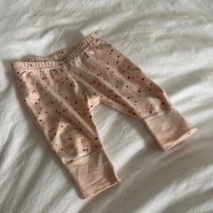 Pink Baby Leggings with Mushrooms